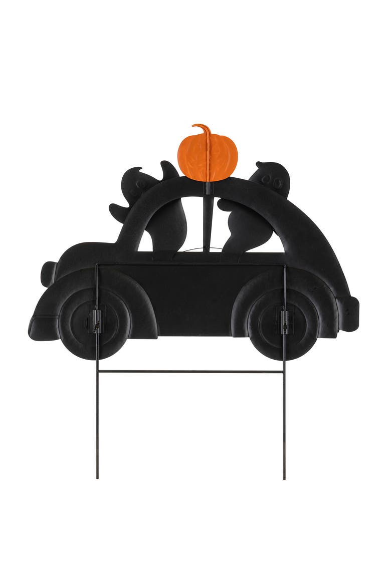 24"H Halloween Metal Ghost Car Yard Stake, Alternate, color, Black
