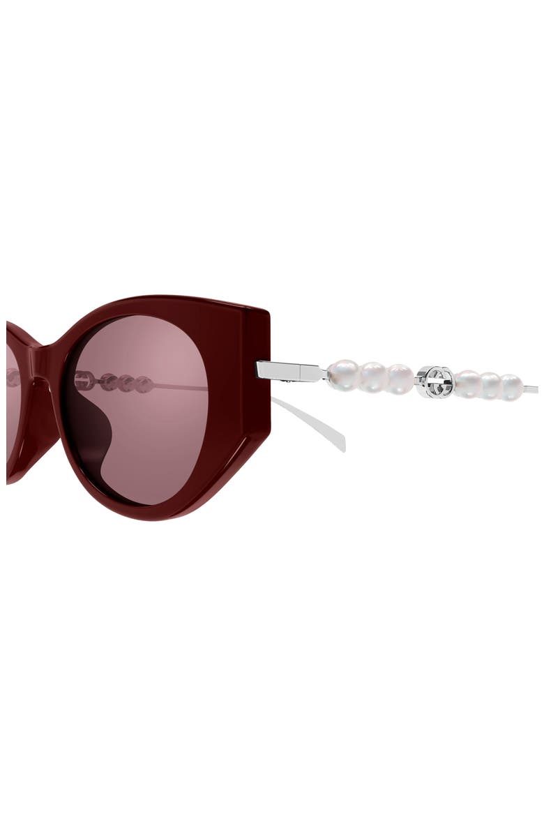 54mm Cat Eye Sunglasses, Alternate, color, BURGUNDY