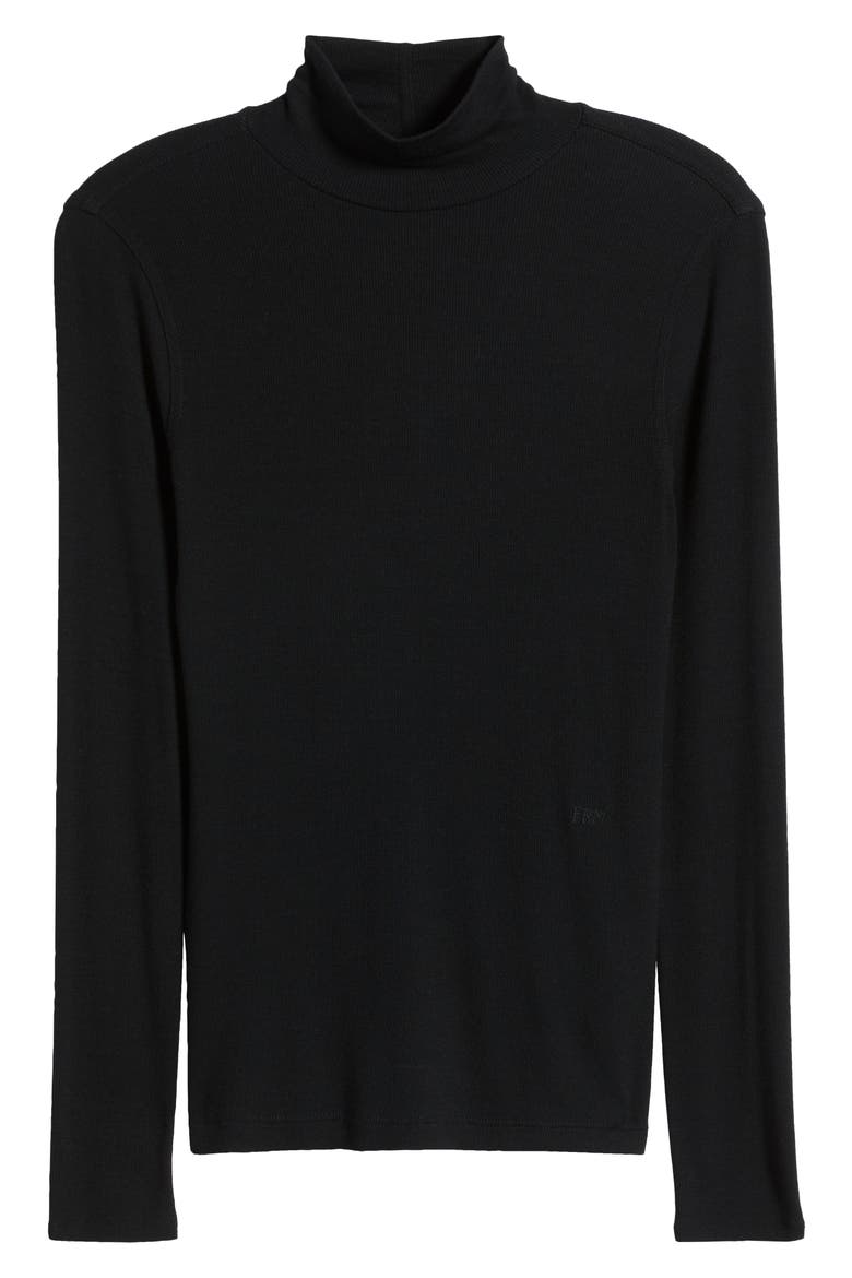 Rib Mock Neck Top, Alternate, color, BLACK