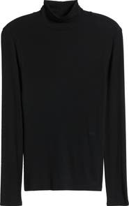 FRAME Rib Mock Neck Top