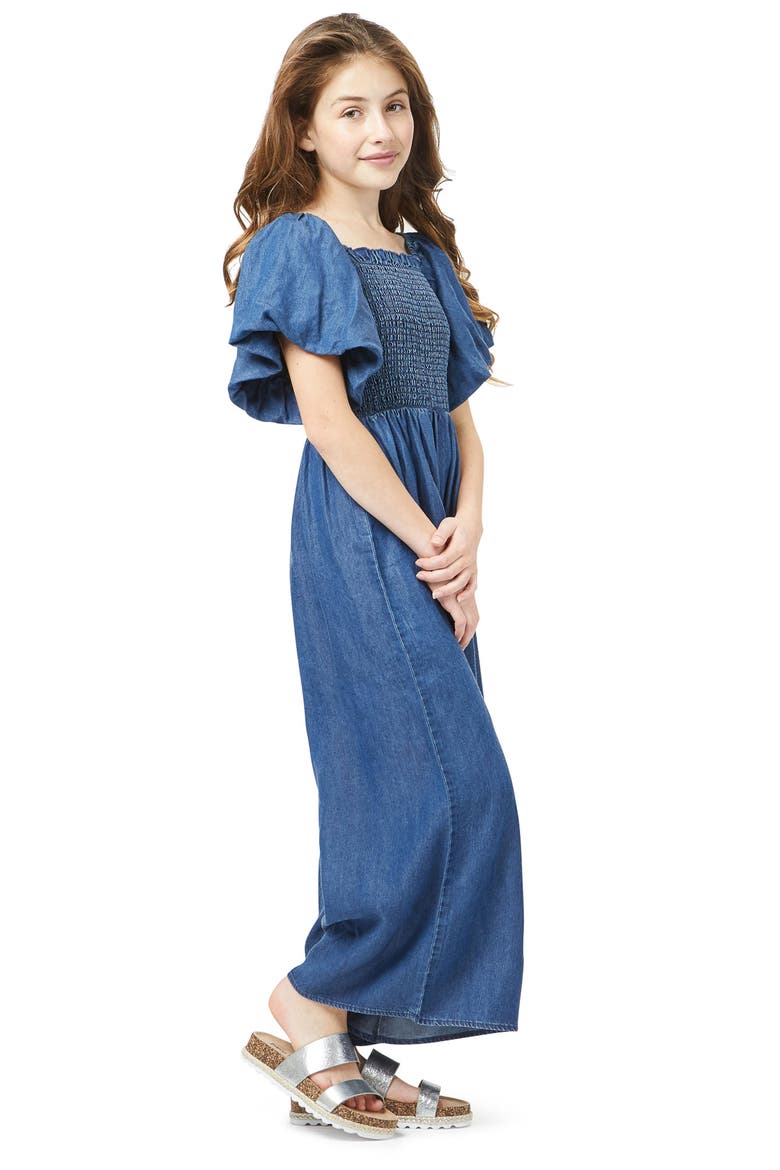 Bubble Smocked Jumpsuit, Alternate, color, DARK STONE