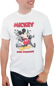 Mickey & Friends Men's Mickey & Friends Distressed Friends Poster  Graphic T-Shirt