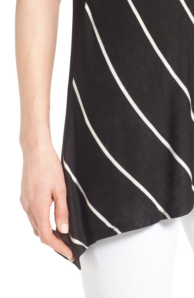 GIBSONLOOK Gibson Asymmetrical Stripe Mixed Media Tank, Alternate, color,