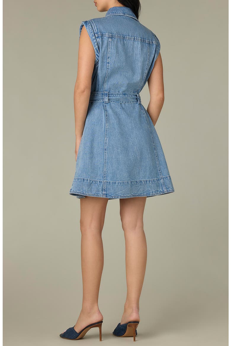 Tie Waist Sleeveless Denim Dress, Alternate, color, LIGHT BLUE