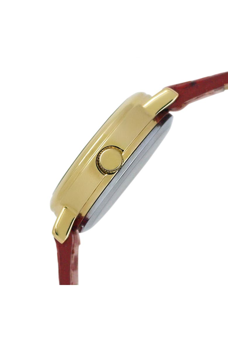 Sun-Moon Round Vintage Leather Watch- 26MM, Alternate, color, Brown