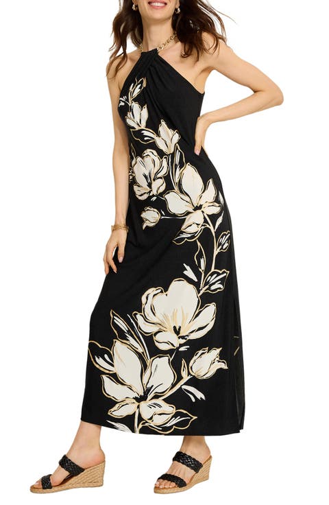 Noche Mar Floral Chain Maxi Dress