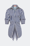 SIMONMILLER Loch Poplin Tie Back Button Up Shirt