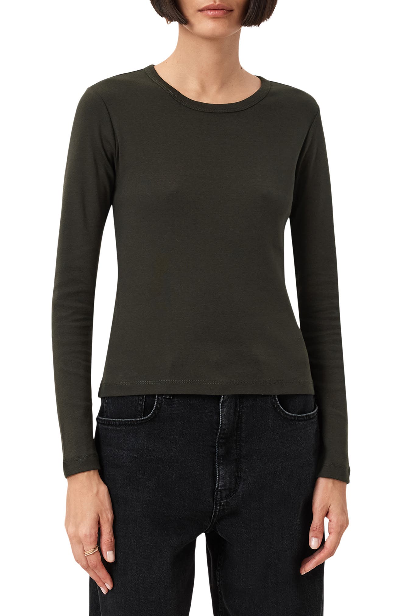 AllSaints Stevie Long Sleeve Organic Cotton T-Shirt