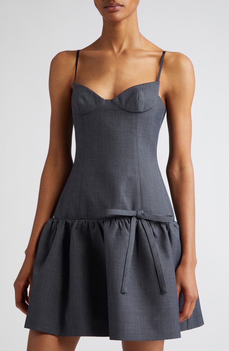 Shushu/Tong Bowknot Twill Corset Dress, Alternate, color,