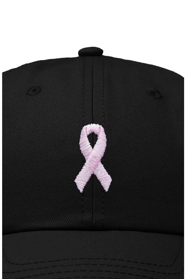 Pink Ribbon Dad Cap, Alternate, color, Black