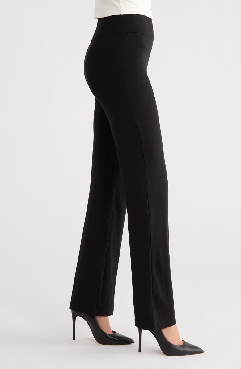 Hue Cotton Blend Flared Leggings, Alternate, color, Black