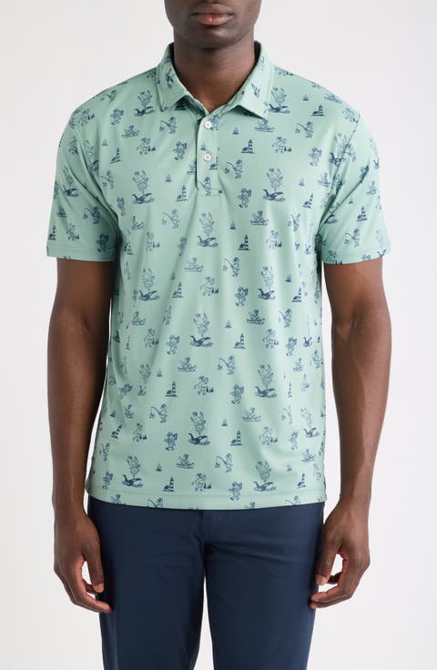Canoe Print Performance Golf Polo