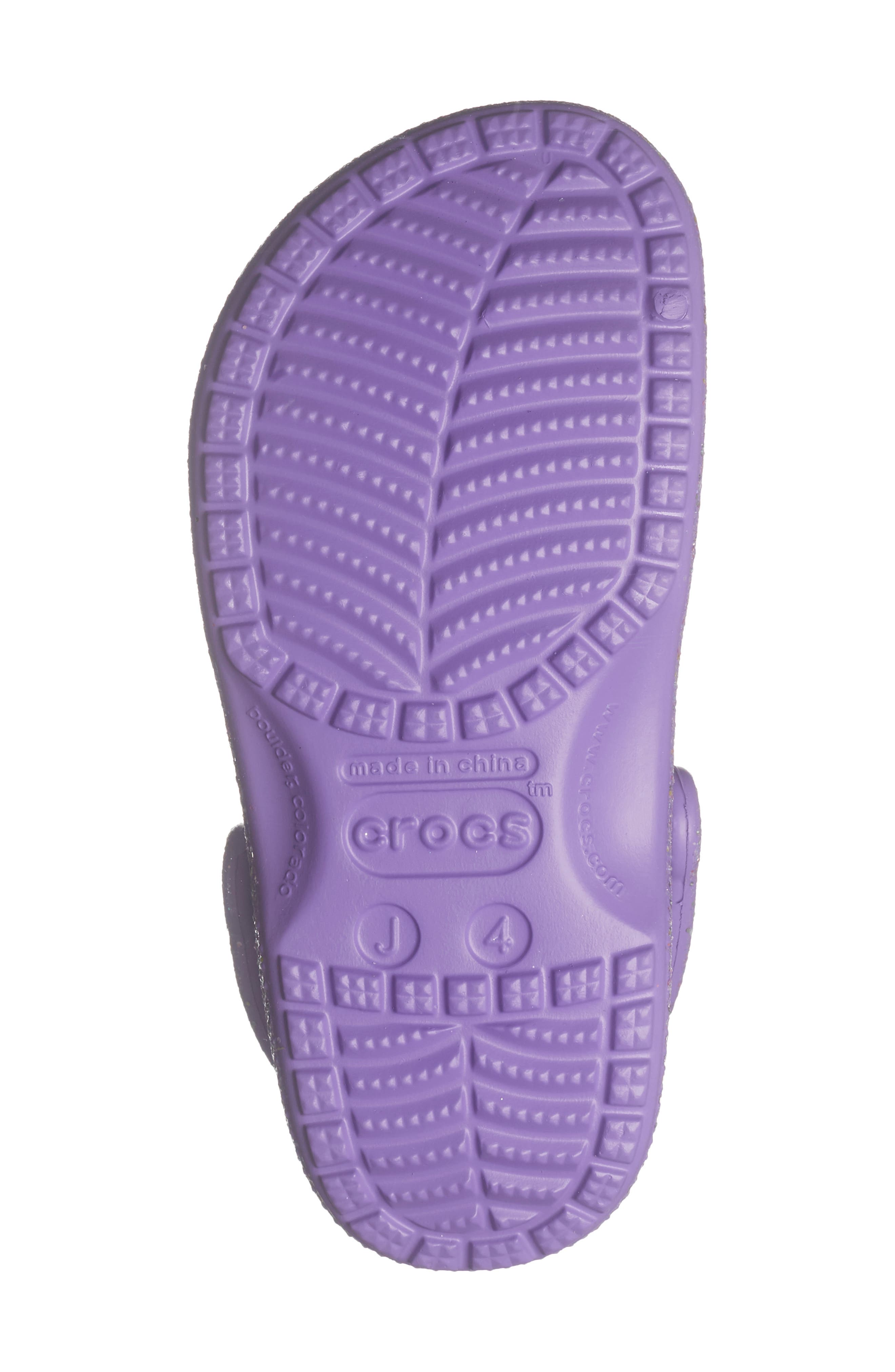 CROCS Kids' Classic Glitter Clog, Alternate, color, Purple