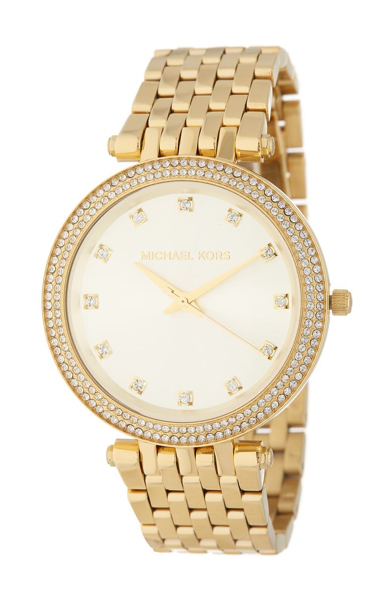 MICHAEL Michael Kors Michael Kors 'Darci' Crystal Bezel Bracelet Watch, 39mm, Main, color, 