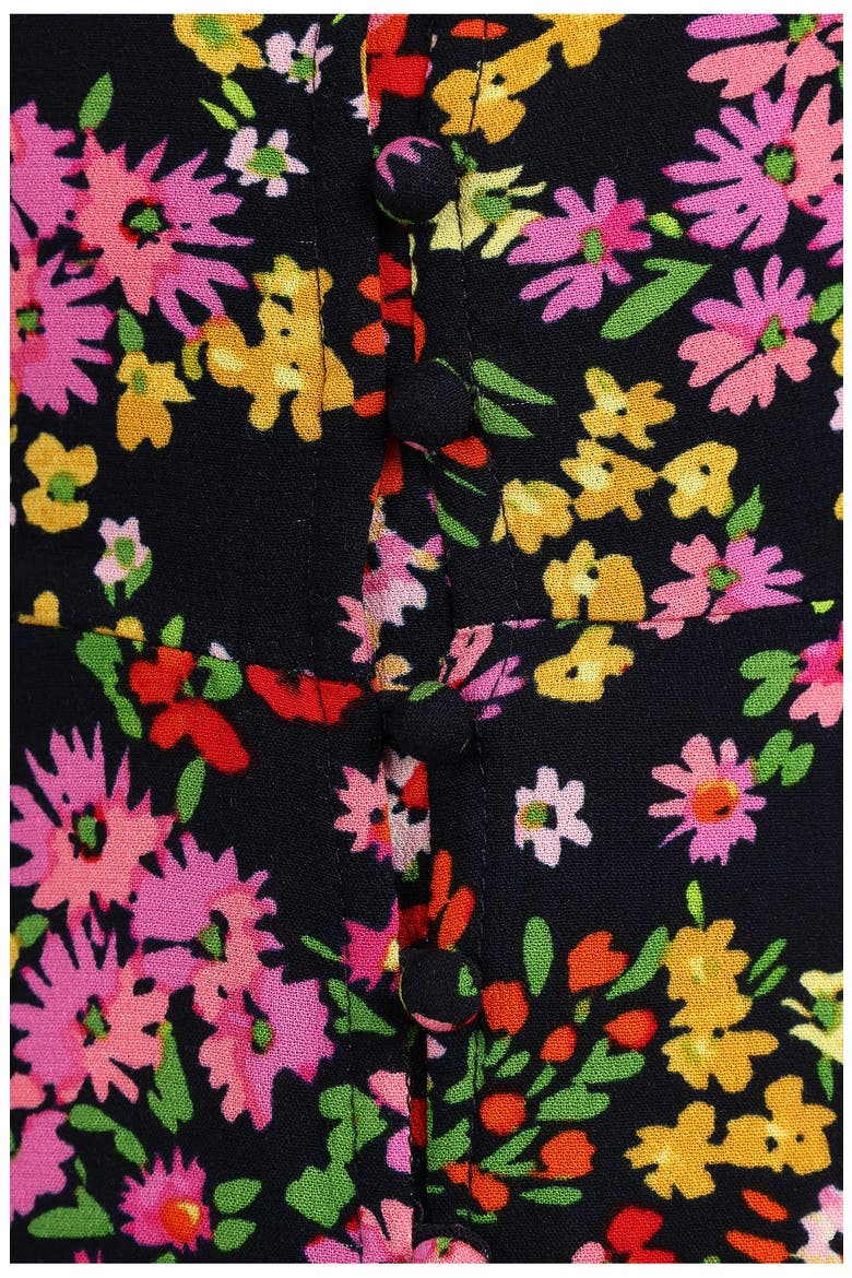 Owena Floral Midi Dress, Alternate, color, MIDNIGHT DAISY