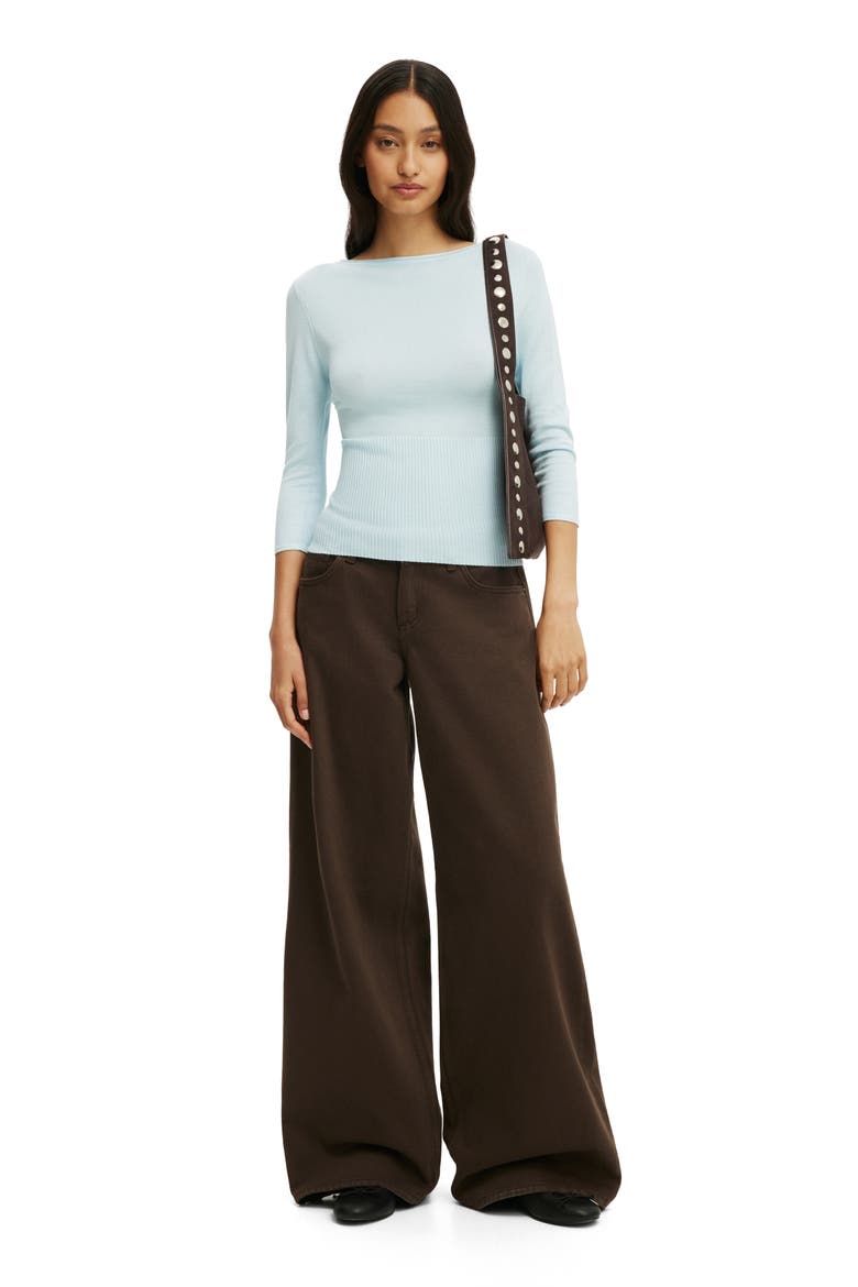 Women's Close Knit Boat Neck, Alternate, color, Seaside Blue