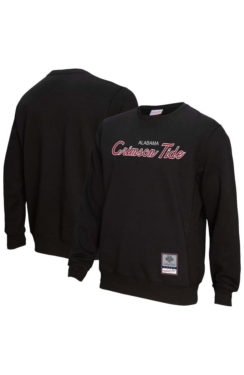 Mitchell & Ness Men's Mitchell & Ness Black Alabama Crimson Tide Elite Script Pullover Sweatshirt, Alternate, color, Black