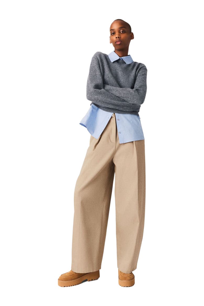 Cotton balloon trousers, Alternate, color, Mastic beige