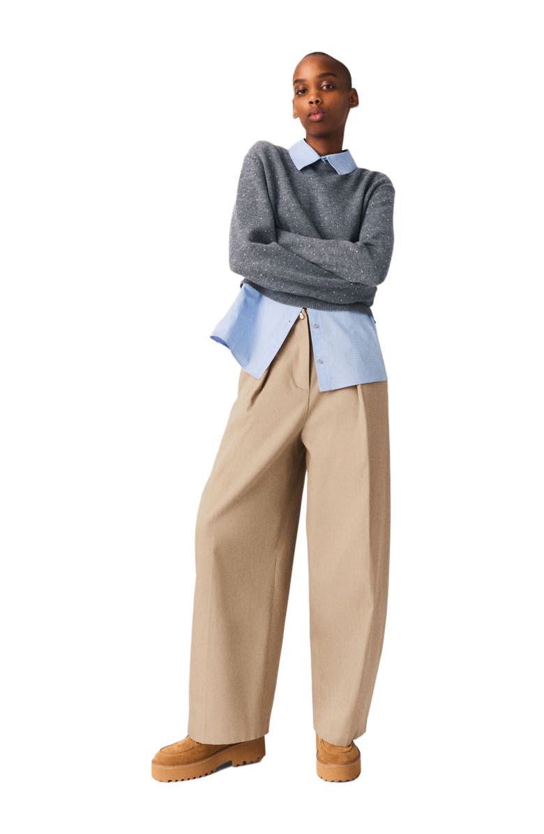 maje Cotton balloon trousers, Alternate, color, Mastic Beige