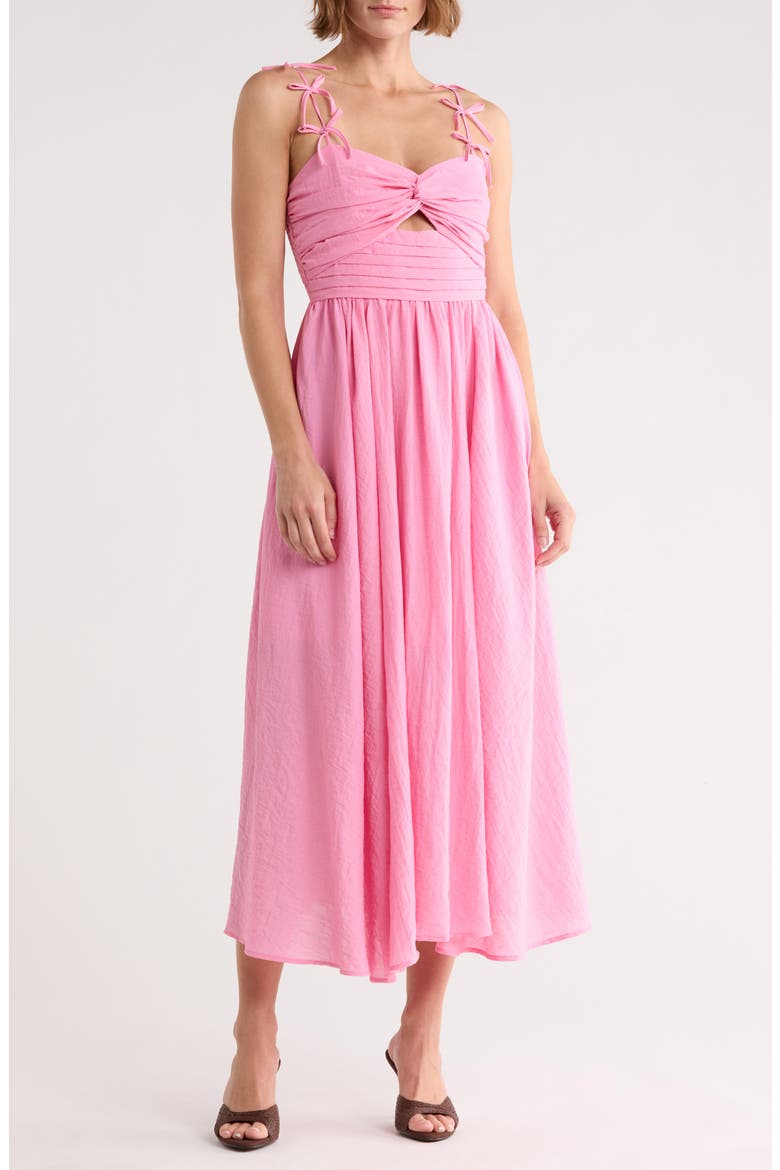 Bow Detail Midi Dress, Main, color, PINK