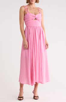 MOON RIVER Bow Detail Midi Dress