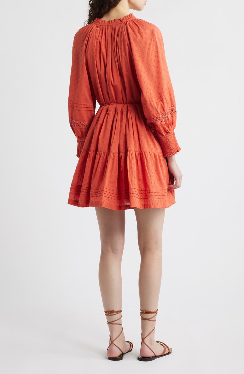 Cleobella Meadow Long Sleeve Organic Cotton Dobby Dress, Alternate, color, Dawn Pink