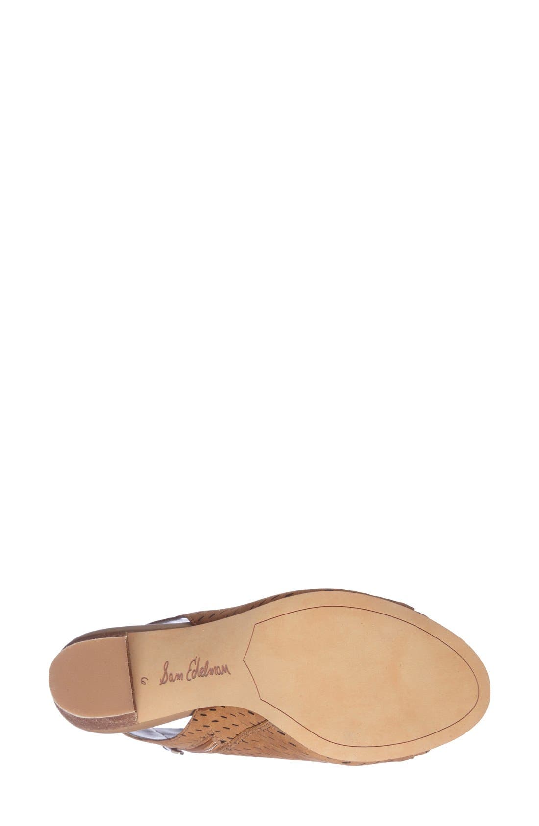 'Ennette' Perforated Lace Up Bootie, Alternate, color, GOLDEN CARAMEL LEATHER