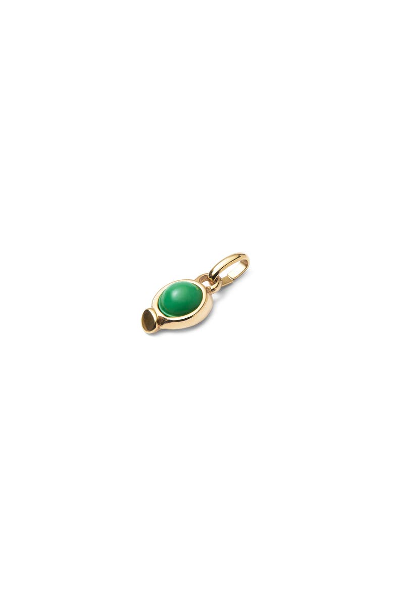 Charm with Green Stone, Main, color, Gold