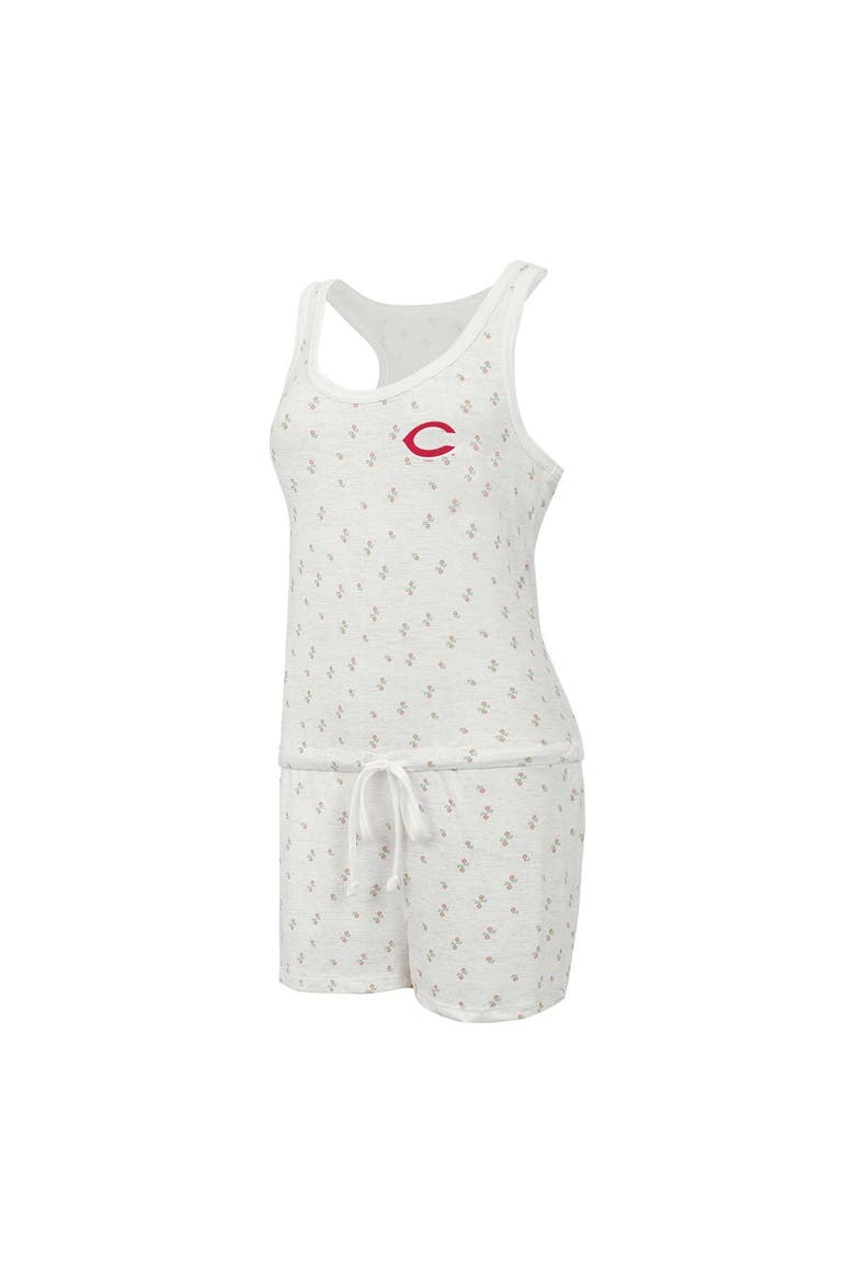 Women's Concepts Sport Cream Cincinnati Reds Gardner Hacci Knit Romper, Alternate, color, Cream