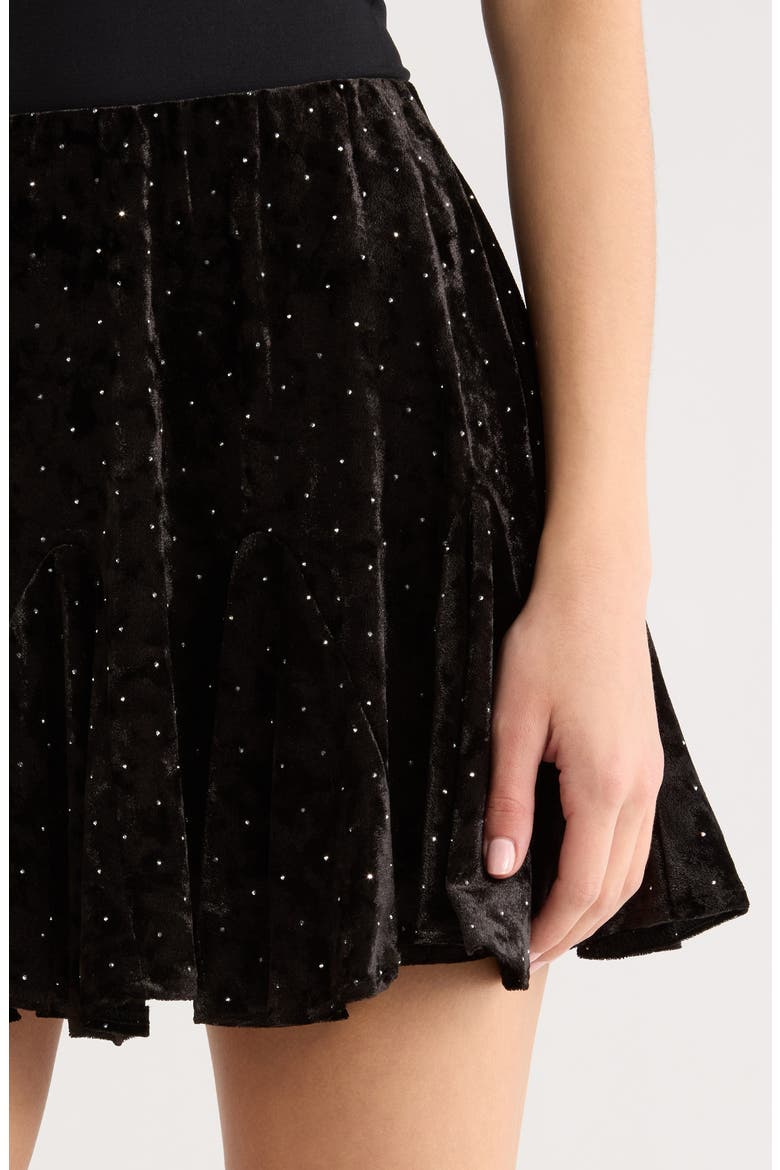 Velvet Miniskirt, Alternate, color, BLACK