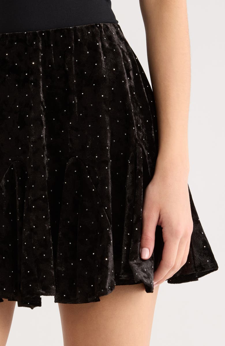 All in Favor Velvet Miniskirt, Alternate, color, Black