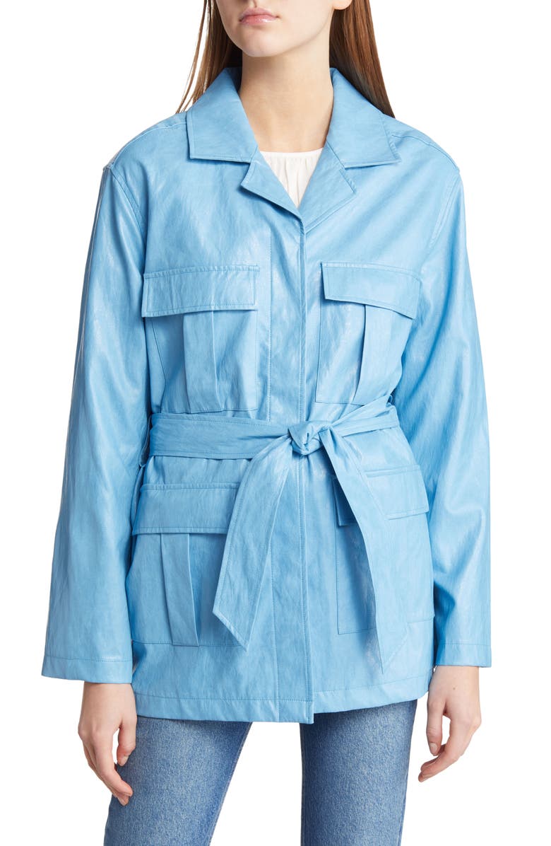 Rails Romily Belted Faux Leather Jacket, Main, color,