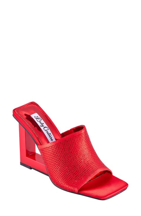 Rhinestone Wedge Slide Sandal (Women)