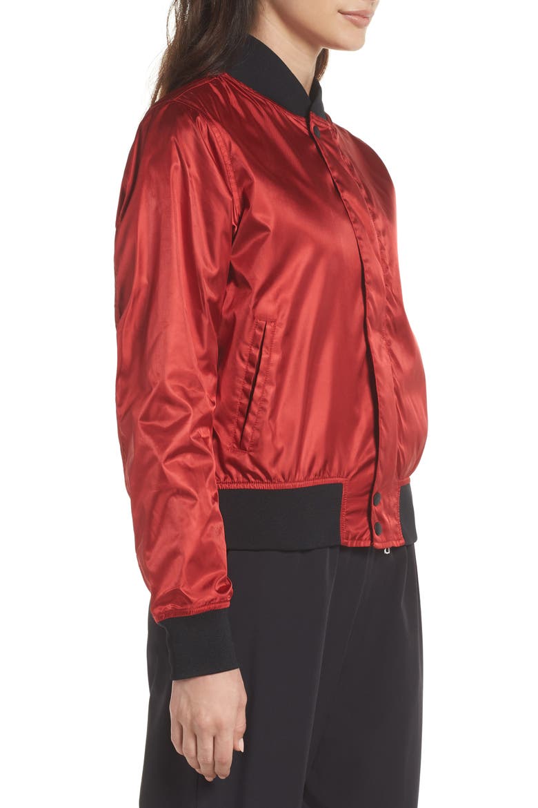NikeLab Collection Women's Satin Bomber Jacket, Alternate, color, GYM RED/ BLACK
