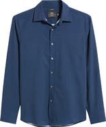 W.R.K Trim Fit Abstract Cube Print Performance Button-Up Shirt