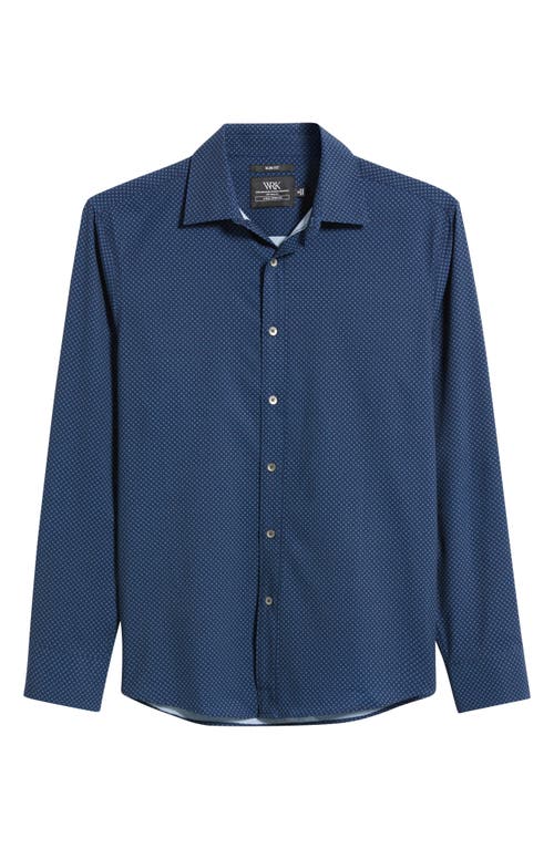 Wrk W.r.k Trim Fit Abstract Cube Print Performance Button-up Shirt