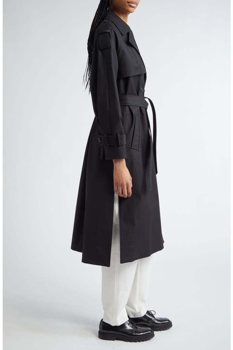 Rory Belted Compact Cotton Trench Coat, Alternate, color, BLACK