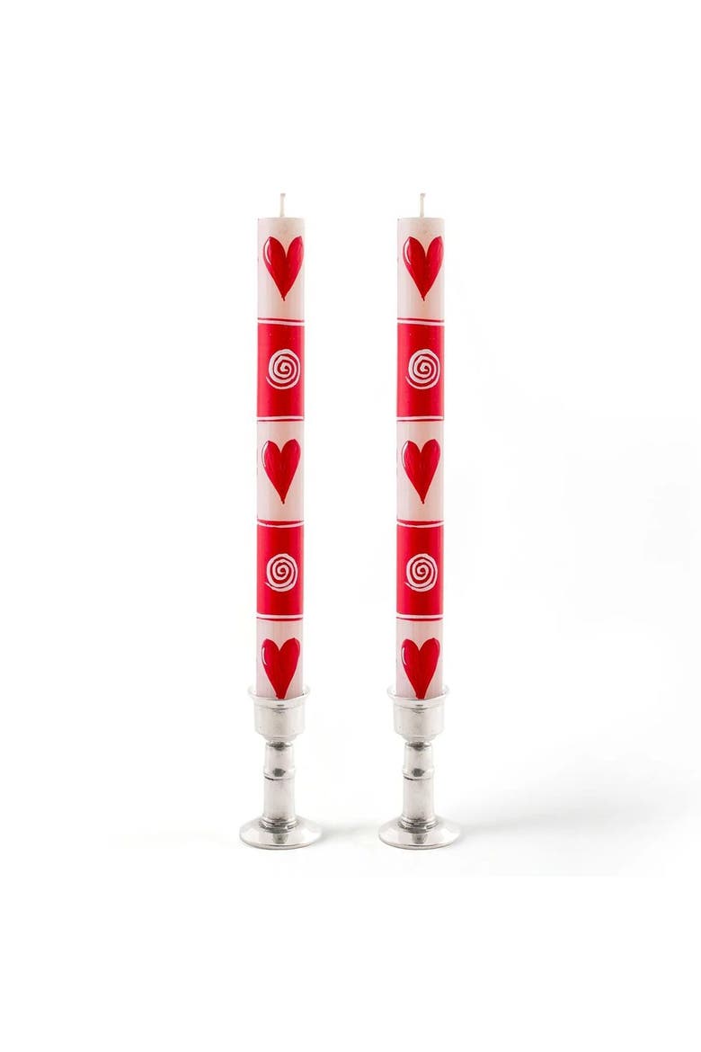 Valentine's Day Painted Candles - Set of 2, Main, color, Valentine