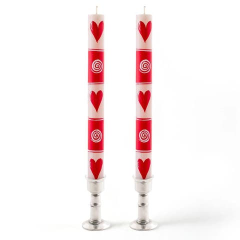 Valentine's Day Painted Candles - Set of 2