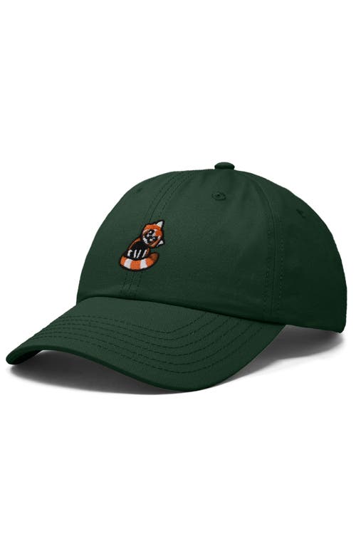 Dalix Red Panda Embroidered Dad Hat In Dark Green