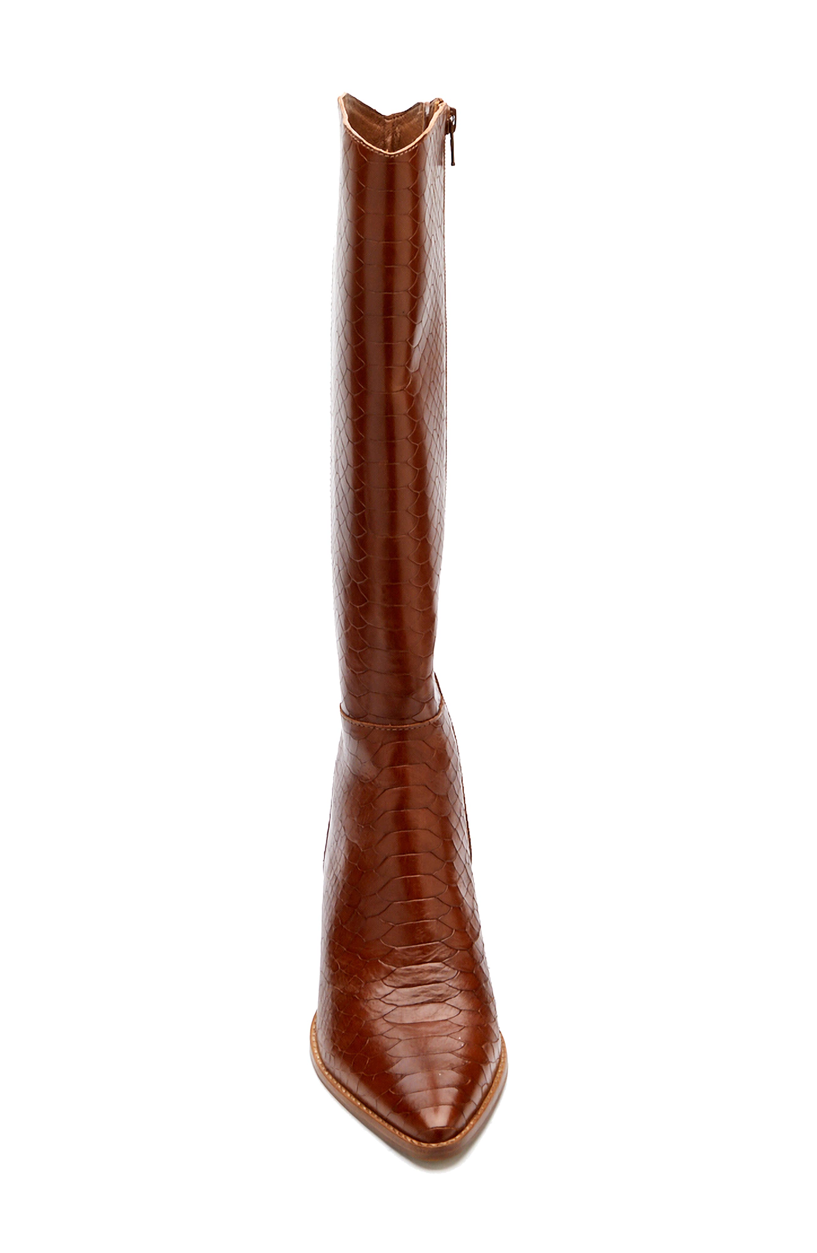 Bruna Knee High Boot, Alternate, color, TOBACCO CROC