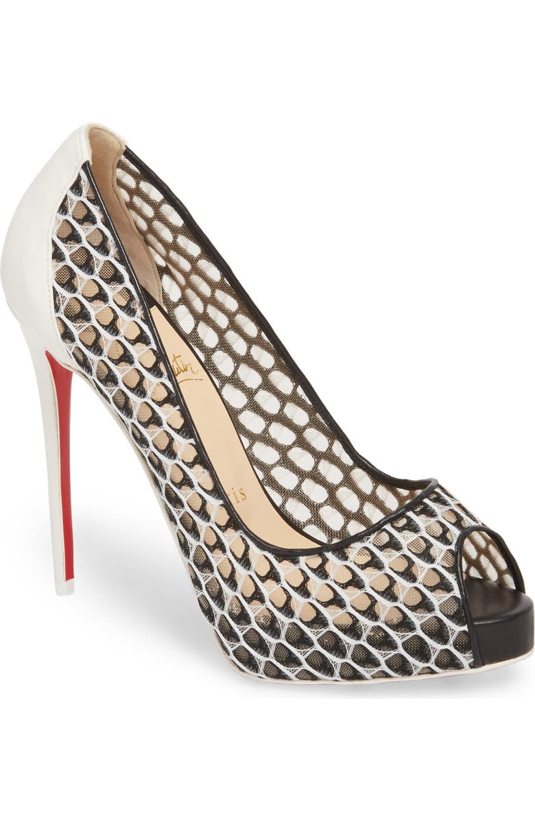 Christian Louboutin Very Lace Peep Toe Pump, Main, color,