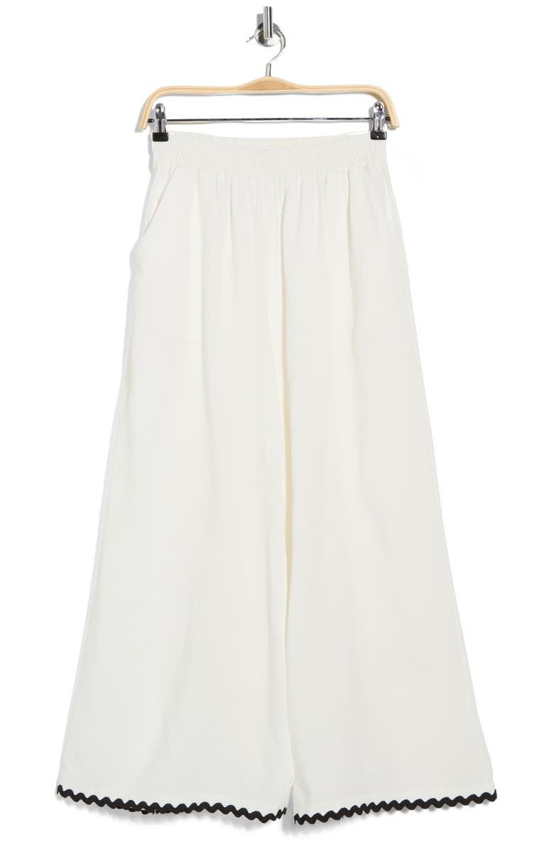 PATRIZIA LUCA Pull-On Wide Leg Pants, Alternate, color, Off White