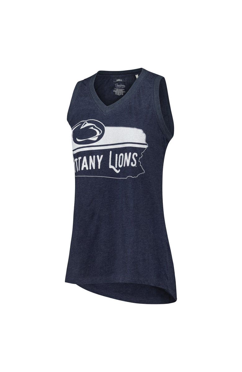 PRESSBOX Women's Pressbox Navy Penn State Nittany Lions Ferris Melange V-Neck Tank Top, Alternate, color,