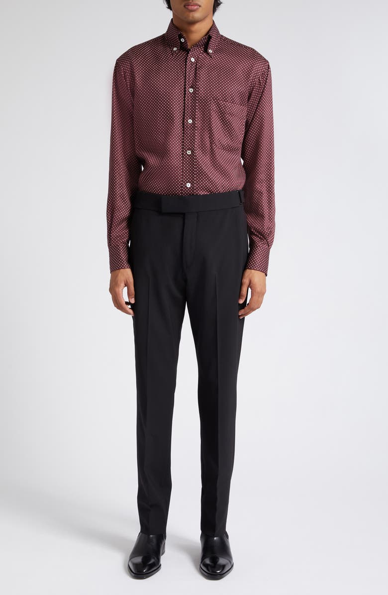 TOM FORD Atticus Wool Plain Weave Trousers, Alternate, color, Black