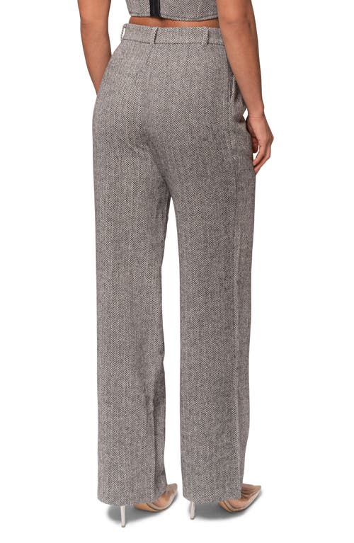 Jluxlabel Herringbone Tweed Pants In Grey