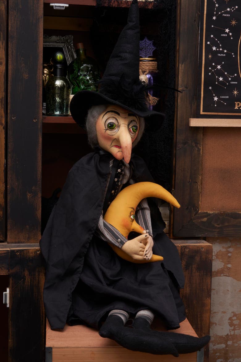 Viviana Witch Joe Spencer Gathered Traditions Halloween Figurine 40", Alternate, color, Black