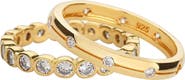 Bearfruit Jewelry 18K Gold Plated Sterling Silver Shining Elegance Ring Duo Set Gift Idea