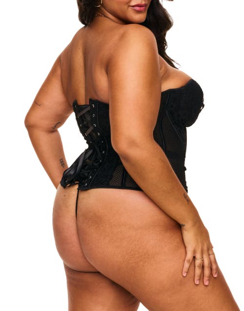 Adore Me Padma Sweetheart Corset & G-string Set In Black