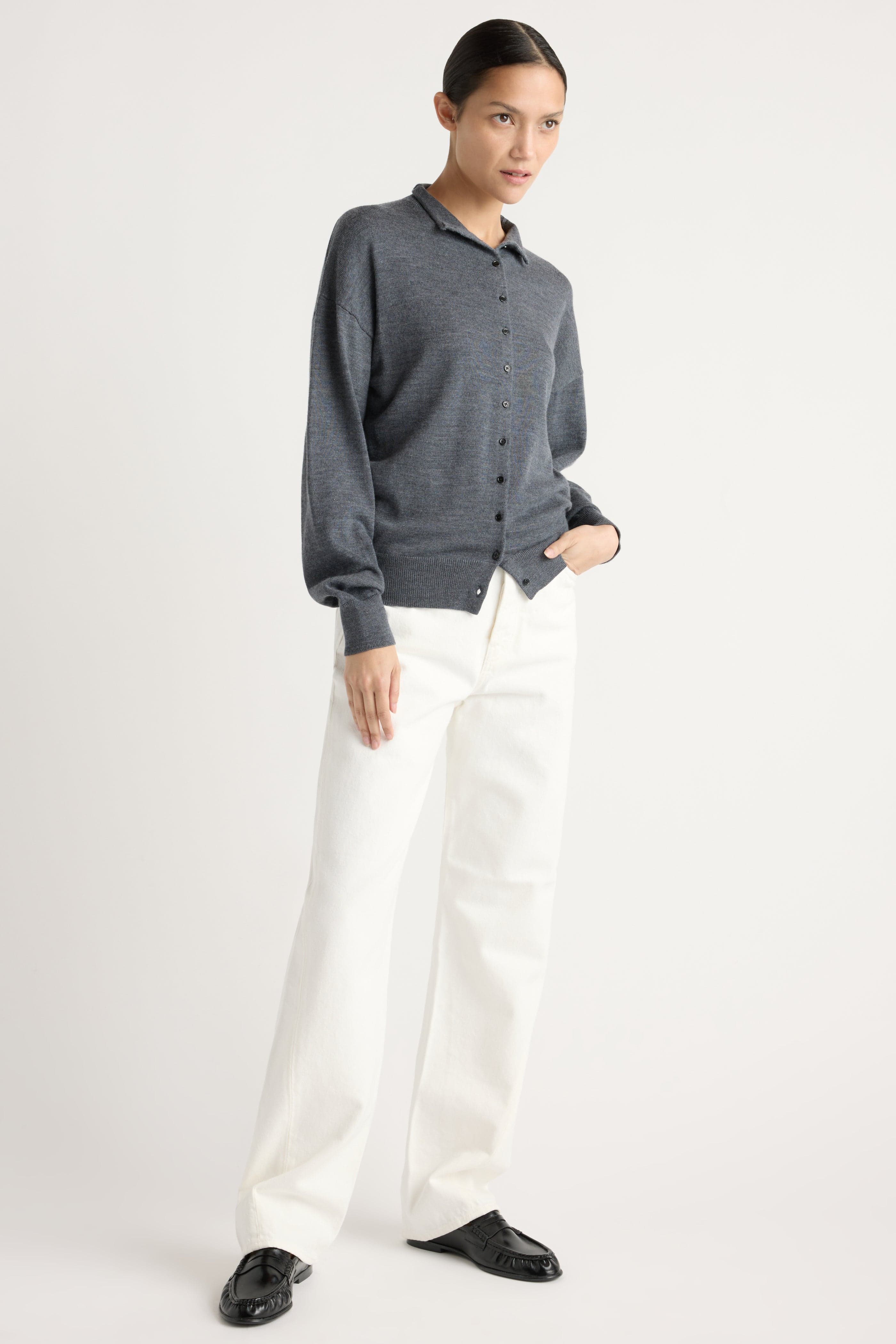 Modern Citizen Charlee Lightweight Wool Button Cardigan (Women) | Nordstrom